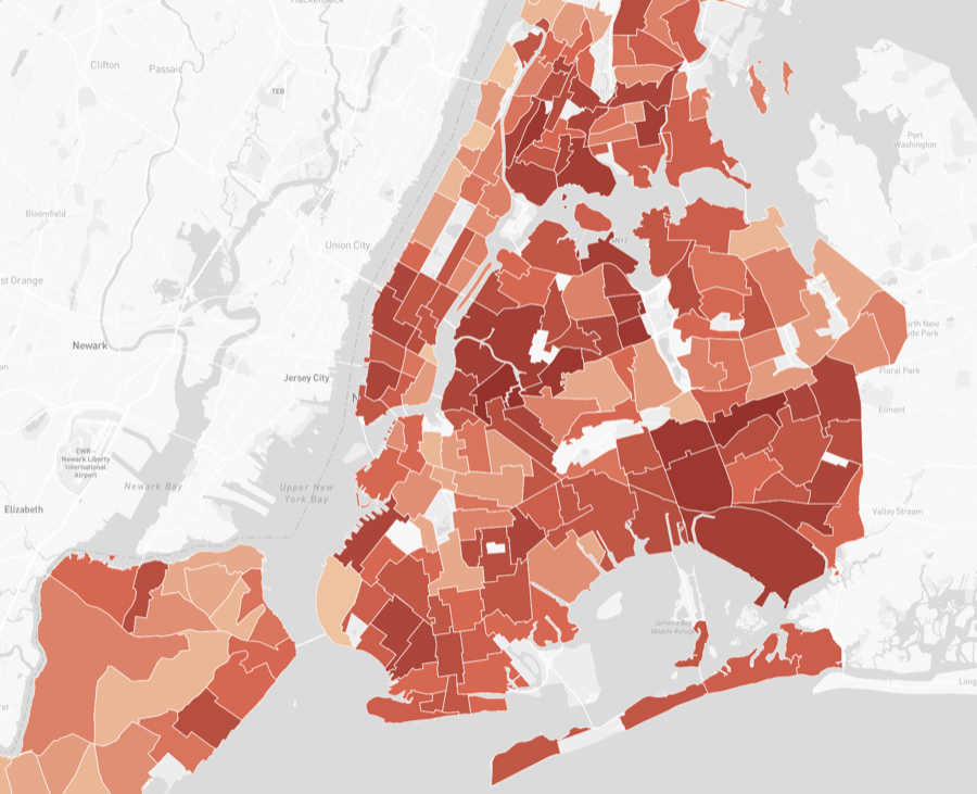 Urban heat map of New York City